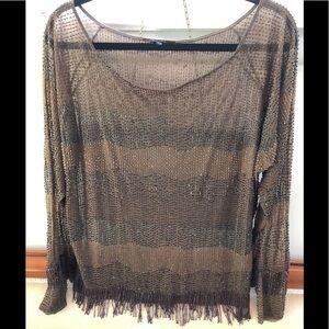 KRIZIA BEADED LONG SLEEVE TOP SIZE 44 Size Large